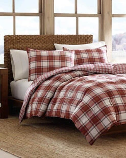 Eddie Bauer Gewood Plaid Red Duvet Set Home