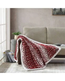 Eddie Bauer San Juan Red Sherpa Plush Throw Home