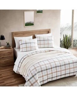 Eddie Bauer Jetty Island Plaid Reversible Quilt Set Home