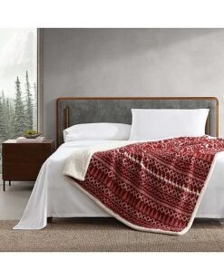 Eddie Bauer Alpine Fair Isle Sherpa Reversible Throw Blanket Home
