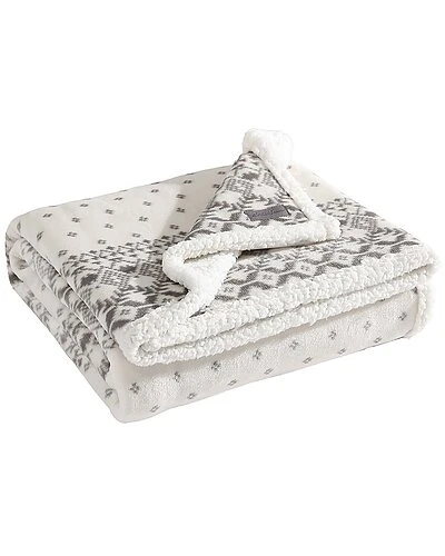 Eddie Bauer Fair Isle Peak Ultra Soft Plush Fleece Reversible Throw Blanket Home - Image 2