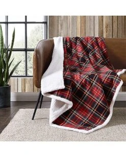 Eddie Bauer Mountain Tartan 100% Cotton Flannel Reversible Throw Blanket Home