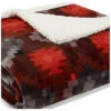Eddie Bauer Copper Creek Red Ultra Soft Plush Sherpa Throw Home