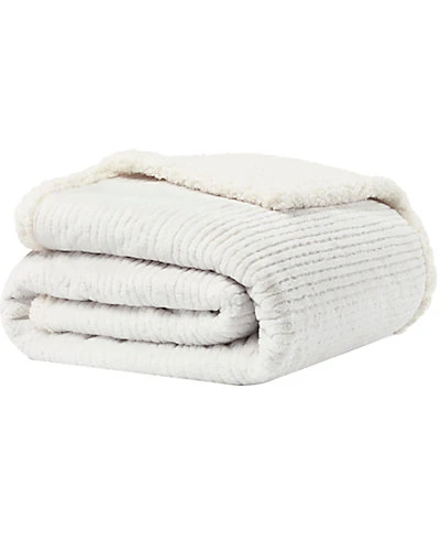 Eddie Bauer Fillmore Solid Ultra Soft Plush Sherpa Throw Home