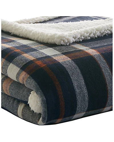 Eddie Bauer Horizon Bay Navy Yarn Dye Sherpa Throw Home - Image 2