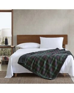Eddie Bauer Nautica Mountain Pine Tartan Green Throw Home