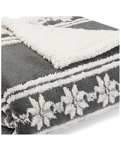 Eddie Bauer Snowflake FairIsle Ultra Soft Plush Sherpa Throw Home - Image 2