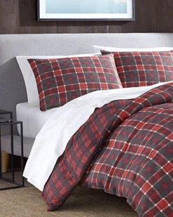 Eddie Bauer Timber Tartan Red Micro Suede Comforter Set Home