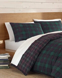Eddie Bauer Woodland Tartan Green Duvet Cover Set Home