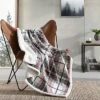 Eddie Bauer Montlake Plaid 100% Cotton Flannel-Reversible Throw Blanket Home