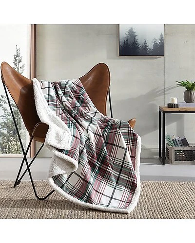 Eddie Bauer Montlake Plaid 100% Cotton Flannel-Reversible Throw Blanket Home