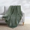 Eddie Bauer Ultra Lux Plush Solid Plush-Reversible Throw Blanket Home