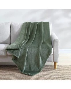 Eddie Bauer Ultra Lux Plush Solid Plush-Reversible Throw Blanket Home