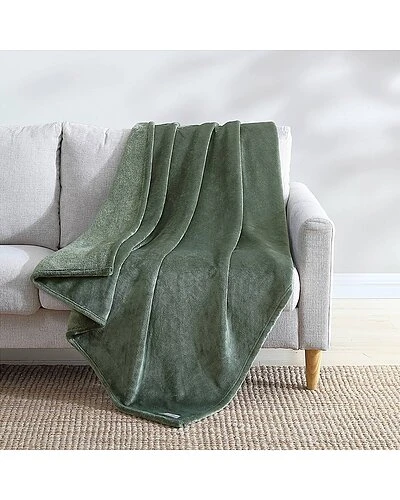 Eddie Bauer Ultra Lux Plush Solid Plush-Reversible Throw Blanket Home