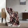 Eddie Bauer Trailhead Plaid Ultra Soft Plush Fleece-Reversible Throw Blanket Home