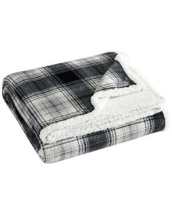 Eddie Bauer Vail Plaid Ultra Soft Plush Fleece-Blanket Home