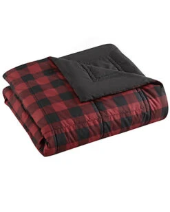 Eddie Bauer Mountain Plaid Dark Red Blanket Home
