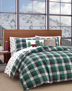 Eddie Bauer Ch Cove Plaid Pine Duvet Set Home
