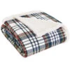 Eddie Bauer Anderson Plaid Flannel Sherpa Throw Home