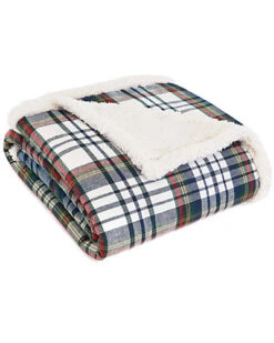 Eddie Bauer Anderson Plaid Flannel Sherpa Throw Home