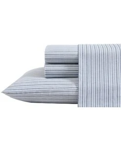 Eddie Bauer Ticking Stripe Percale Sheet Set Home