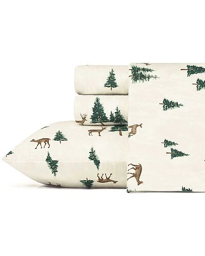 Eddie Bauer Deer Hollow 100% Cotton Flannel Sheet Set Home