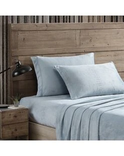 Eddie Bauer Solid Plush Fleece Sheet Set Home