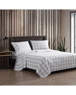 Eddie Bauer Lakehouse Plaid 100% Cotton Flannel Sheet Set Home