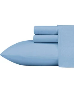 Eddie Bauer Jersey Knit Solid Dark Blue Sheet Set Home