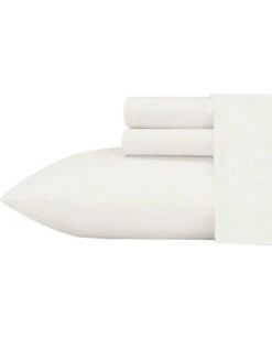 Eddie Bauer Jersey Knit Solid White Sheet Set Home