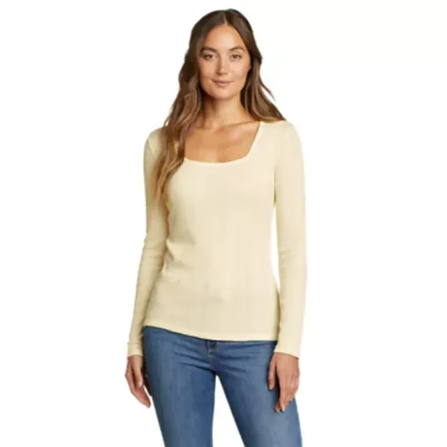 Eddie Bauer Women's Mountain Town Long-Sleeve Square Neck Textured T-Shirt - Image 4