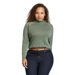 Eddie Bauer Women's Favorite Long-Sleeve Relaxed Mock Neck T-Shirt