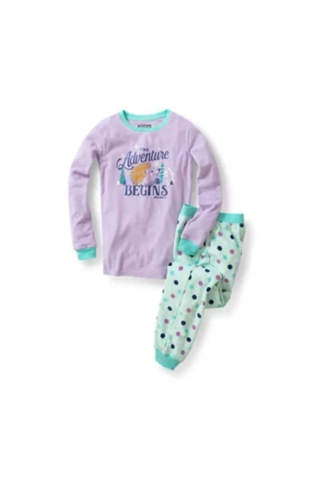 Eddie Bauer Girls' Brushed Waffle Sleep Set