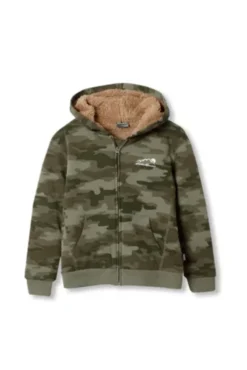 Eddie Bauer Boys' Camp Fleece Faux Shearling Full-Zip Hoodie