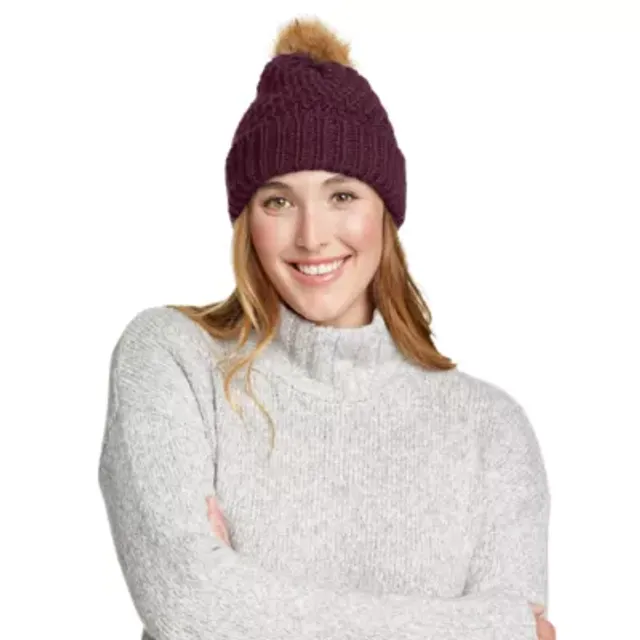 Eddie Bauer Women's Cabin Faux Fur Pom Beanie - Image 2