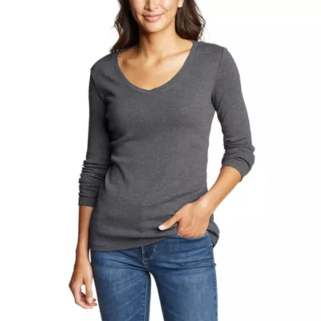 Eddie Bauer Women's Stine's Long-Sleeve V-Neck T-Shirt - Image 3