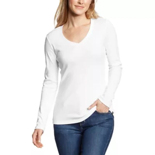 Eddie Bauer Women's Stine's Long-Sleeve V-Neck T-Shirt - Image 4