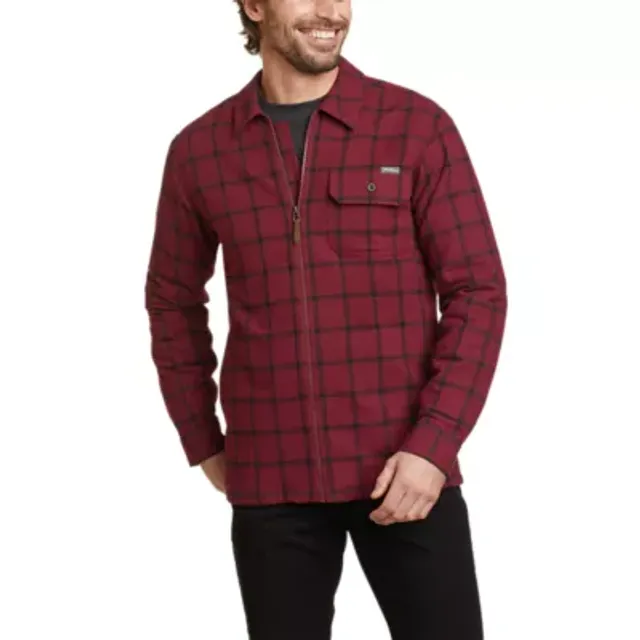 Eddie Bauer Men's Eddie's Field Flannel Long-Sleeve Zip Shirt Jacket